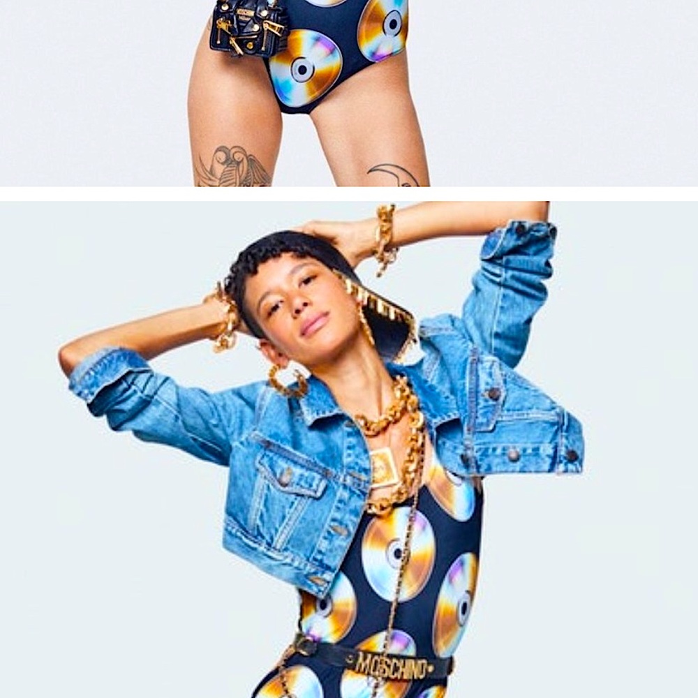 Moschino X H&M CD bodysuit or swimsuit